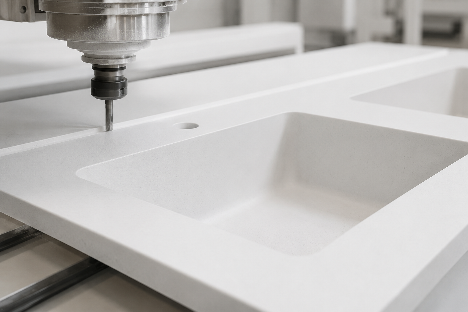 Fresatura CNC su Solid Surface presso Valmar Service a Rivoli